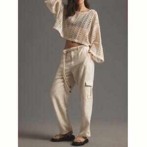 Anthropologie Pilcro NWT SZ LP linen cargo pants